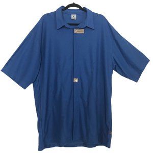 Jordan Nike Men's Blue Vintage Short Sleeve Button Down Textured Shirt XL USA